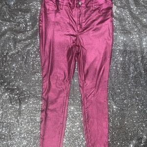 YMI Shiny Fuchsia Skinny Jeans